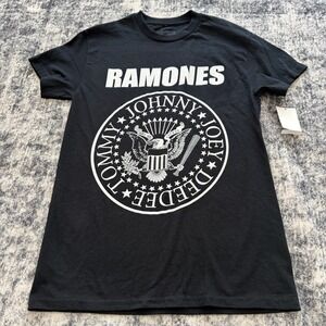 New Licensed Ramones Presidential Seal Graphic T-Shirt Mens Size Small Black NWT